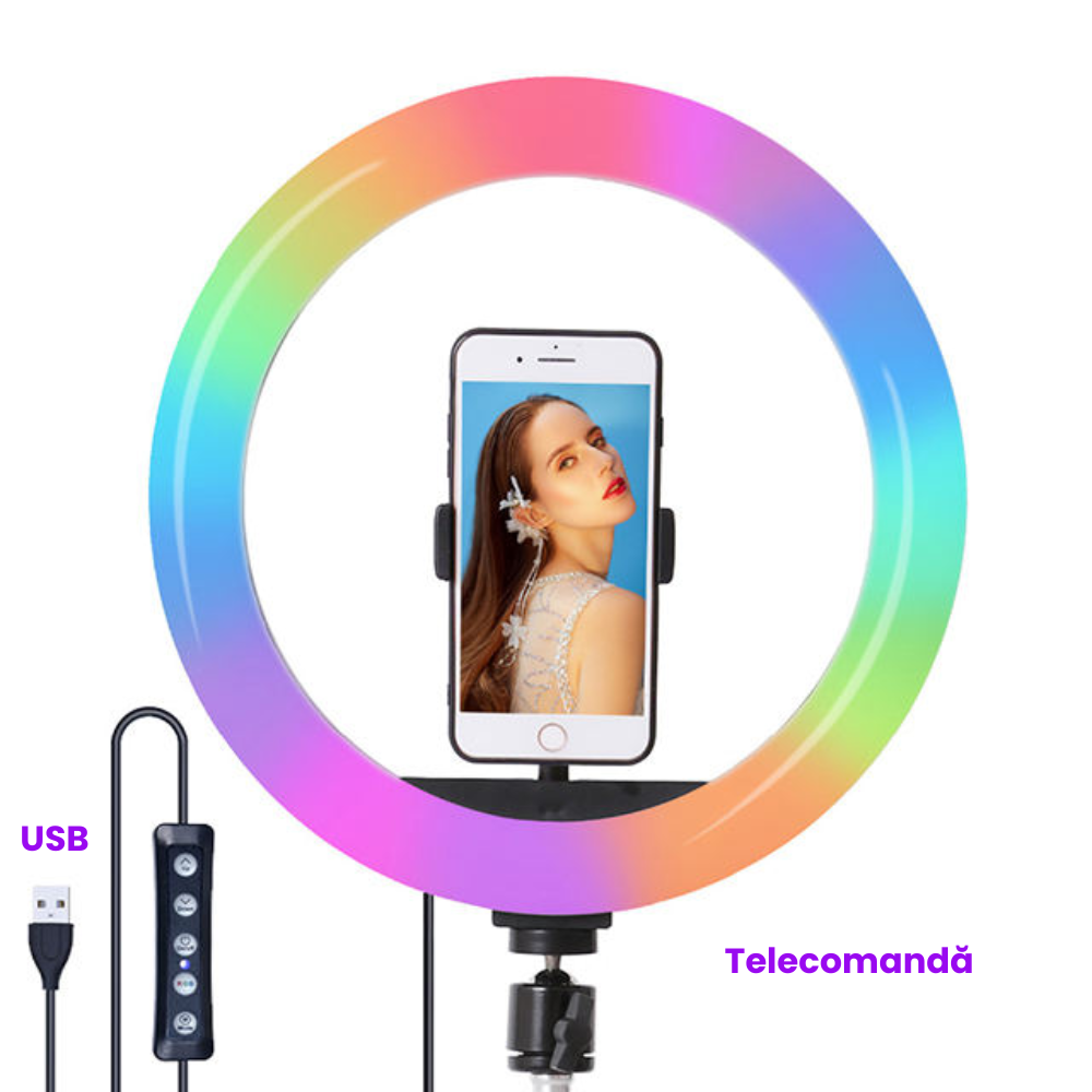 Lampa Circulara LED Ring, Diametru 33 cm, Lumina calda, neutra, rece [3]