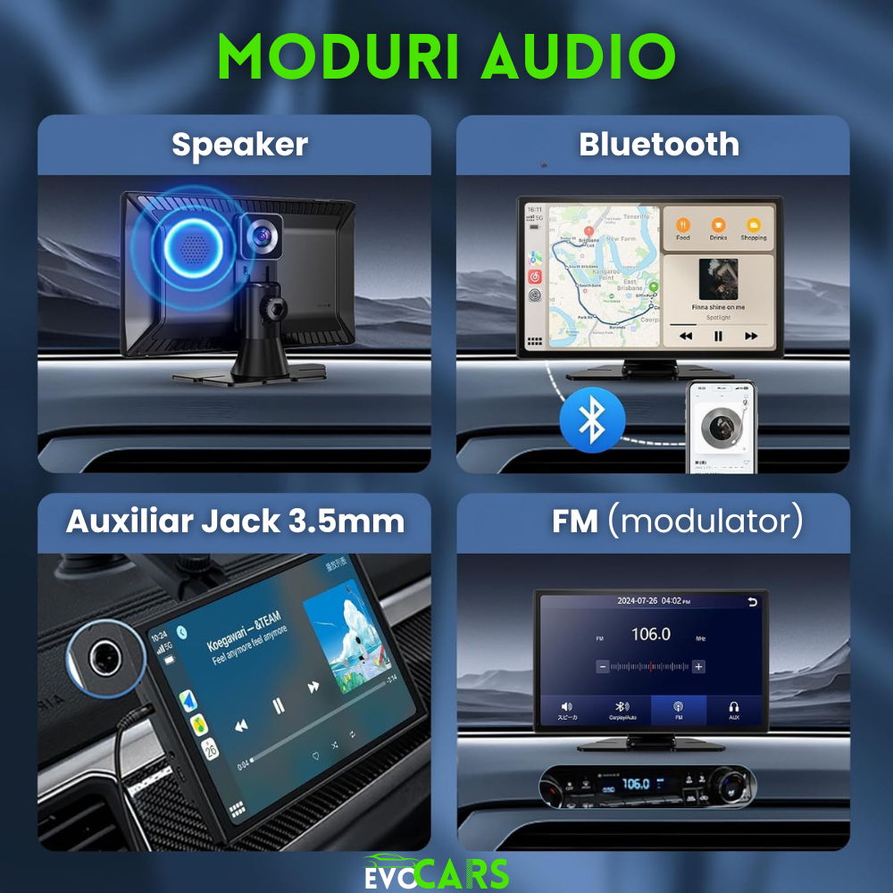 Navigatie Auto EvoCARS pentru Carplay/Android Auto wireless, Camera de bord si marsarier, 9 inch [5]
