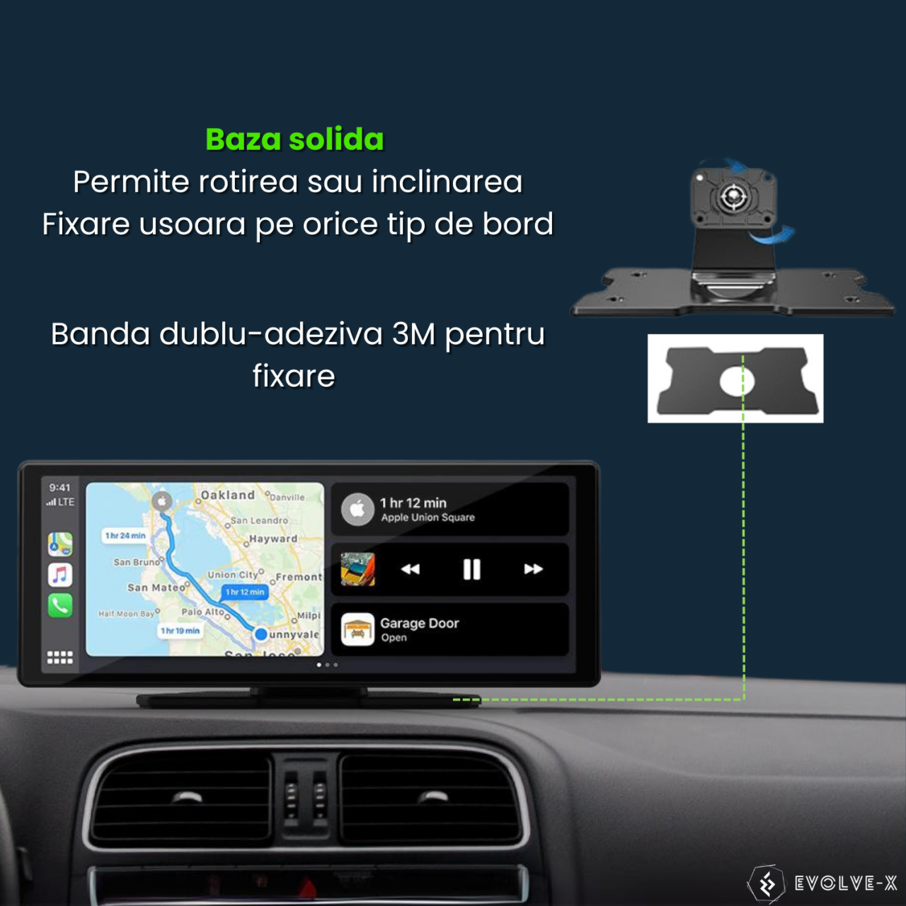 Navigatie Auto universala EvoCARS Carplay/Android Auto, Camera frontala si marsarier [20]