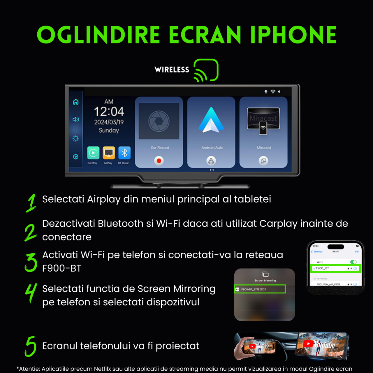Navigatie Auto universala EvoCARS Carplay/Android Auto, Camera frontala si marsarier [18]