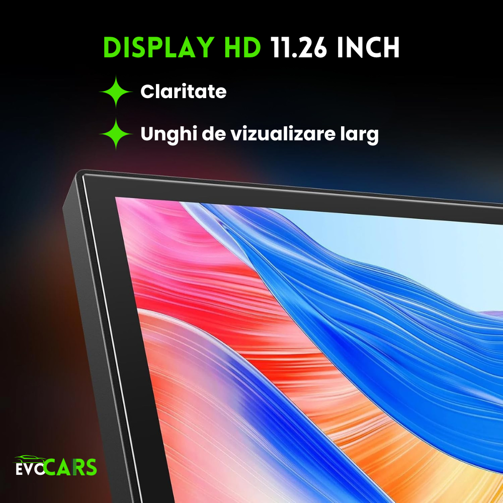 RESIGILAT: Navigatie Auto universala Evolve-x®, Display 11.26 inch, pentru Apple Carplay si Android Auto wireless, Camera frontala si Camera marsarier, Bluetooth, Touchscreen, Screen Mirroring [9]
