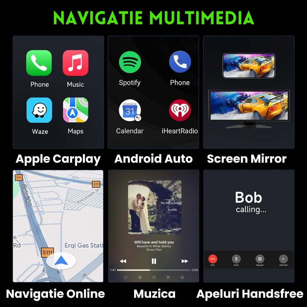 Navigatie Auto universala Evolve-x®, Display 11.26 inch, pentru Apple Carplay si Android Auto wireless, Camera frontala si Camera marsarier, Bluetooth, Touchscreen, Screen Mirroring [3]