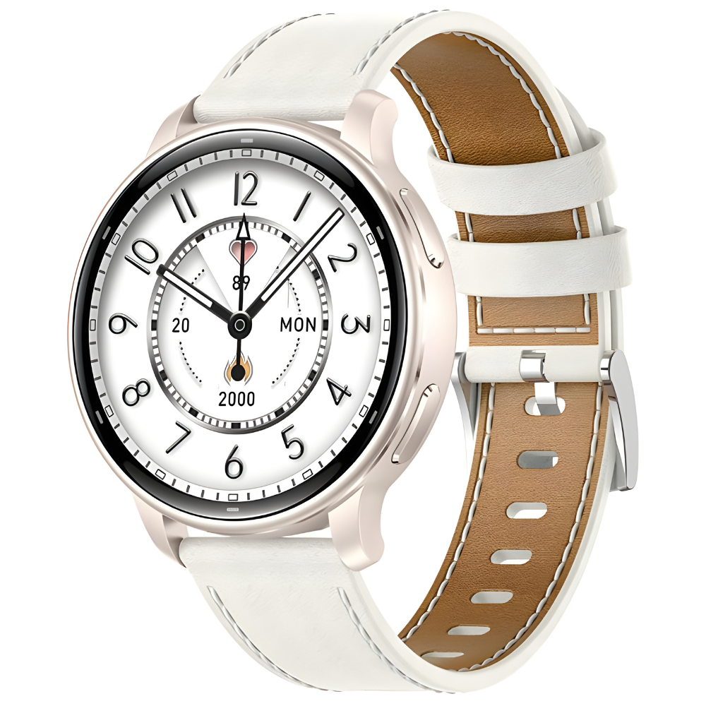 Smartwatch Evolve-x EvoWatch Naro AMOLED 1.32”, Monitorizare Sănătate, Apeluri Bluetooth, GPS, Autonomie 7 Zile, Rezistent Apă 3ATM, Bej [2]