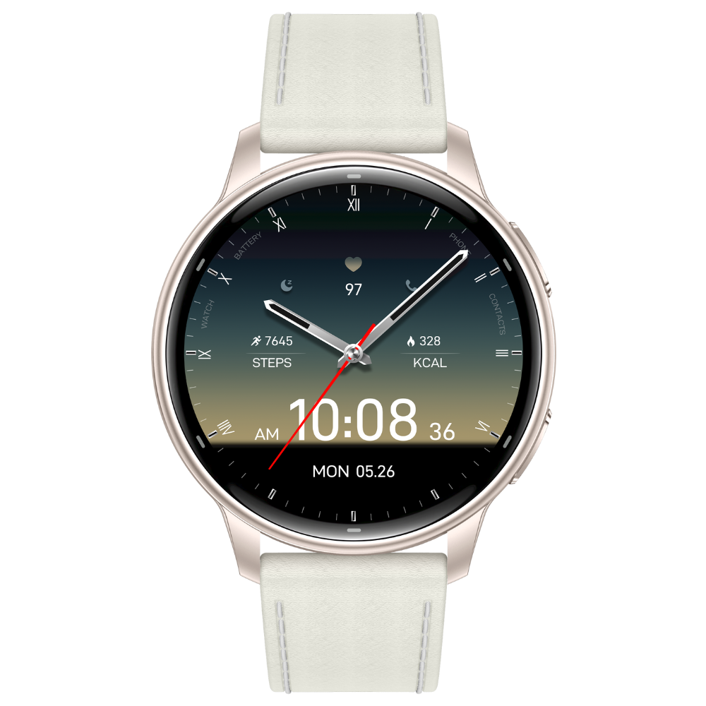 Smartwatch Evolve-x EvoWatch Naro AMOLED 1.32”, Monitorizare Sănătate, Apeluri Bluetooth, GPS, Autonomie 7 Zile, Rezistent Apă 3ATM, Bej [4]