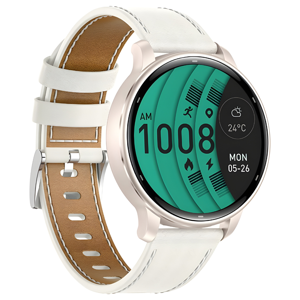 Smartwatch Evolve-x EvoWatch Naro AMOLED 1.32”, Monitorizare Sănătate, Apeluri Bluetooth, GPS, Autonomie 7 Zile, Rezistent Apă 3ATM, Bej [3]