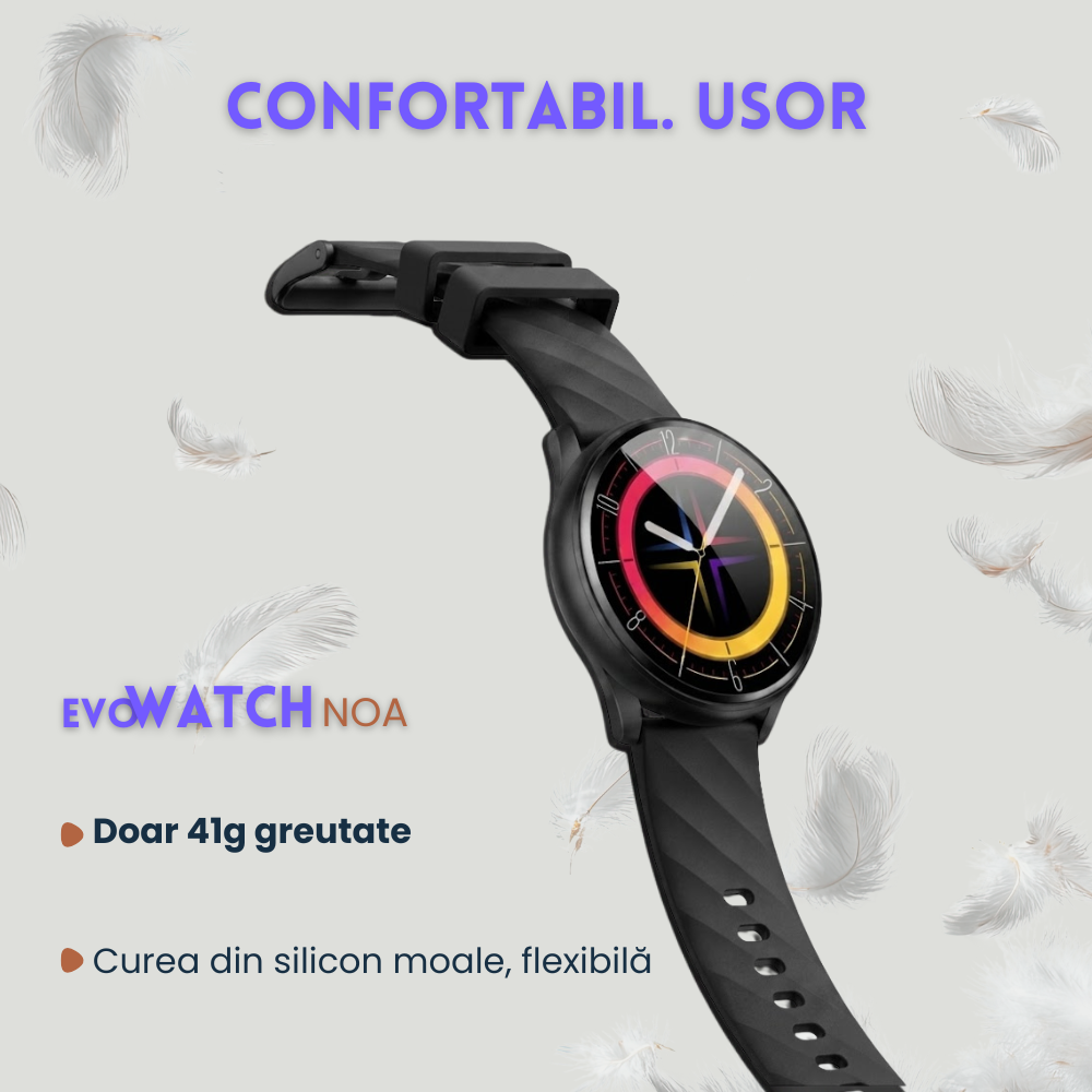 Smartwatch Unisex cu Apeluri Bluetooth, Ecran HD 1.46”, Monitorizare Puls, Tensiune și Oxigen SpO2, 100+ Moduri Sportive, Autonomie 7 Zile, EvoWatch Noa [11]