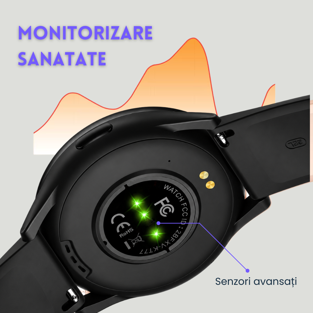 Smartwatch Unisex cu Apeluri Bluetooth, Ecran HD 1.46”, Monitorizare Puls, Tensiune și Oxigen SpO2, 100+ Moduri Sportive, Autonomie 7 Zile, EvoWatch Noa [14]