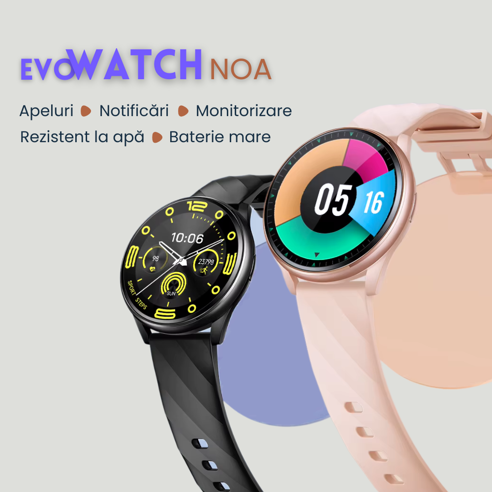 Smartwatch femei cu Apeluri Bluetooth, Ecran HD 1.46”, Monitorizare Puls, Tensiune și Oxigen SpO2, 100+ Moduri Sportive, Autonomie 7 Zile, EvoWatch Noa [8]