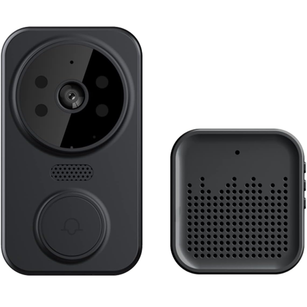 Sonerie Video Inteligenta wireless cu camera de supraveghere 1080p, interfon, functie IR Night vision, audio bidirectional si conexiune la aplicatia Tuya Android/IOS, acumulator, negru [2]