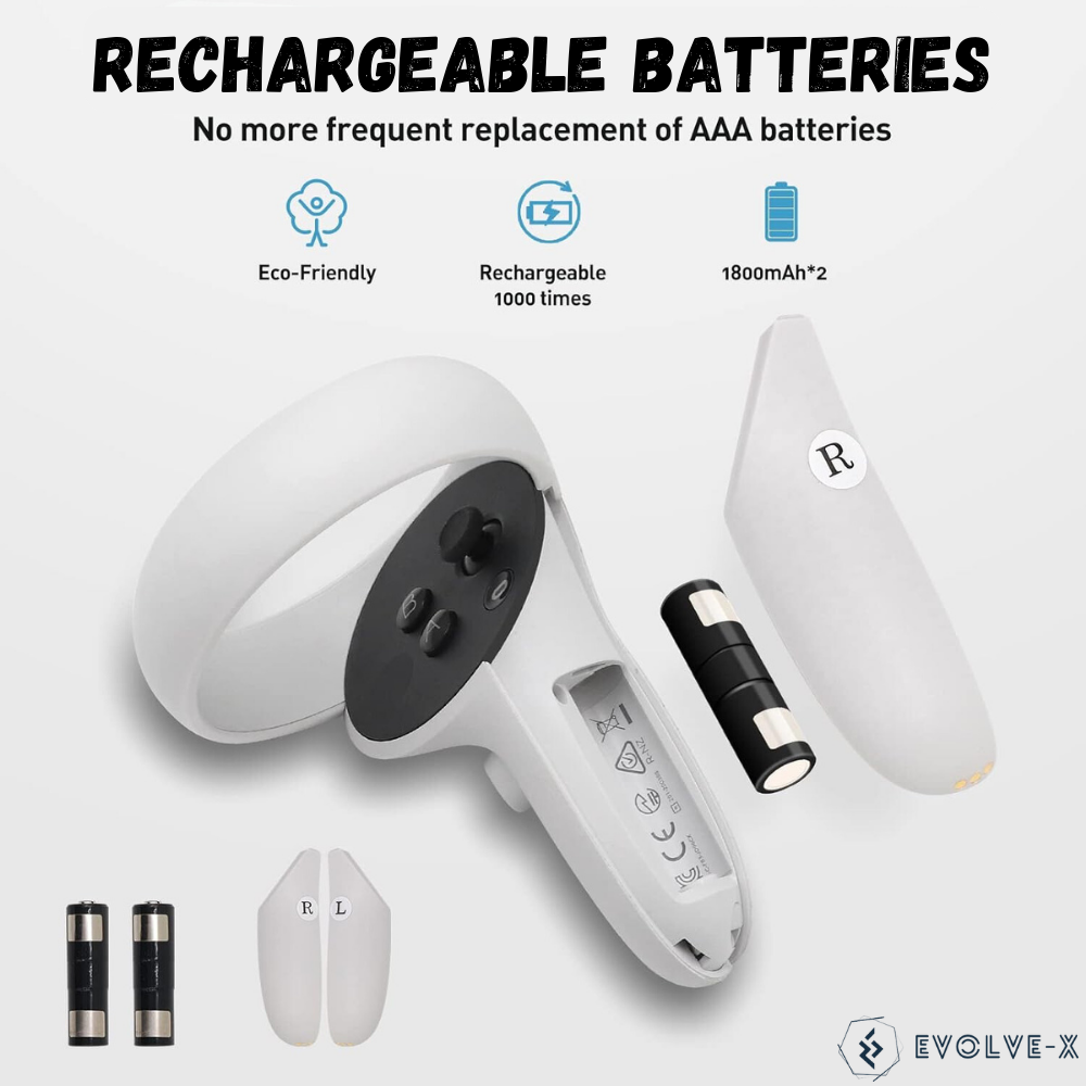 Statie de Incarcare VR magnetica Evolve-x® pentru Meta Oculus Quest 2, acumulatori 1800 mAh, Afisaj LED, conectori magnetici, Incarcare simultana pentru casca VR si controllere, alb [11]