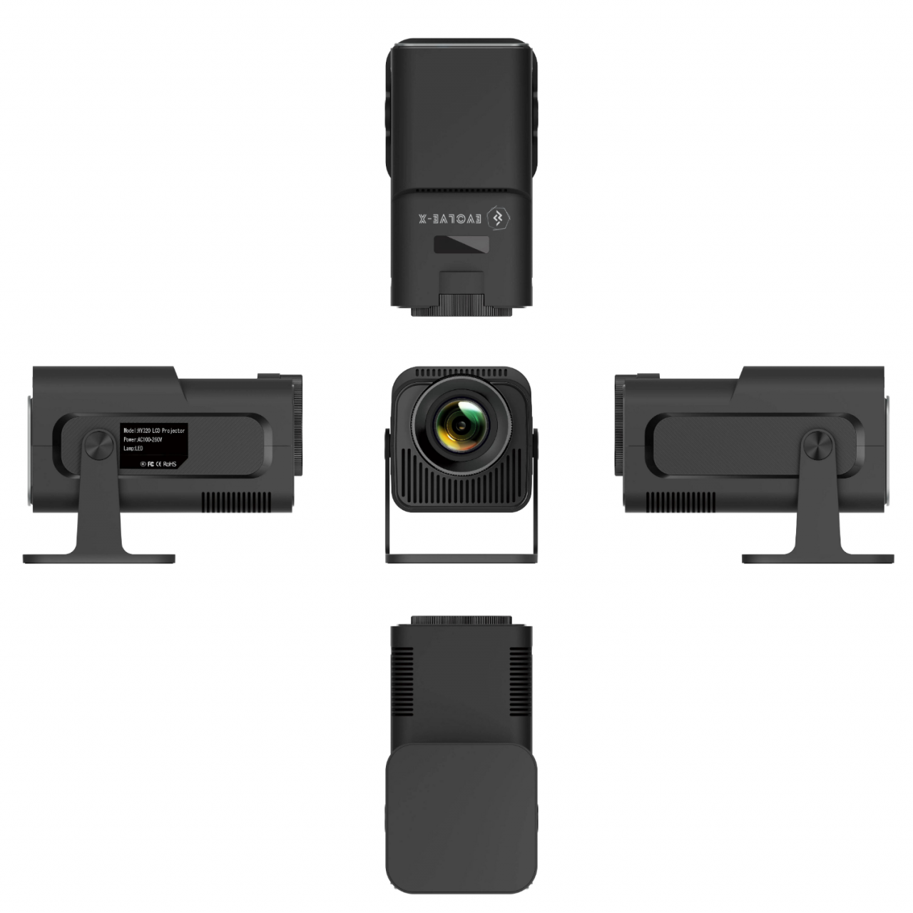 Videoproiector portabil Evolve-x®, 6500 lumeni, 390 ANSI, cu Android 11, Wi-Fi dual, Bluetooth, rezolutie FullHD 1920 x 1080, suport 4K, conexiune HDMI, USB si Mirroring Android/IOS, difuzor integrat, [3]