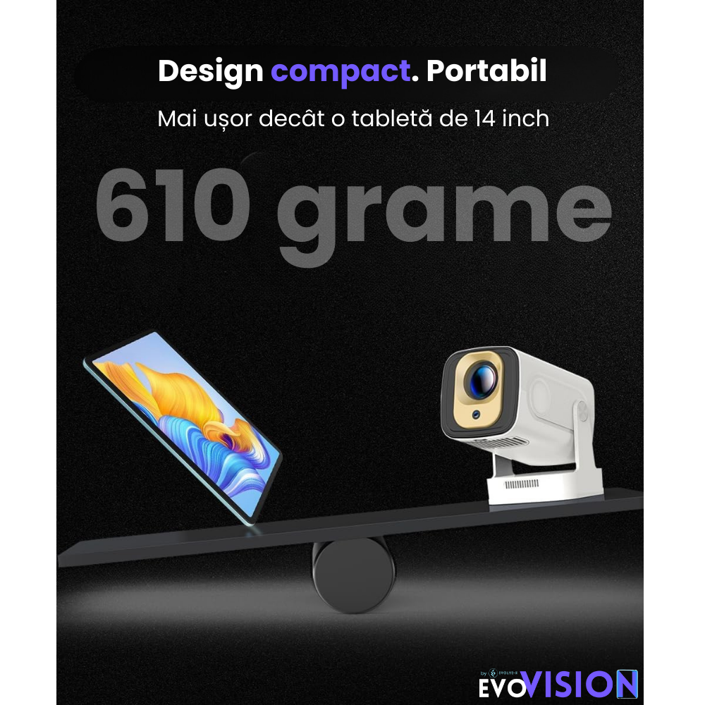 Videoproiector portabil smart Evolve-x® EvoVision 260 Pro, 1080p Full HD, suport 4K UHD, 200 ANSI, Android 11, Wi-Fi 6 dual, Bluetooth 5.4 [9]