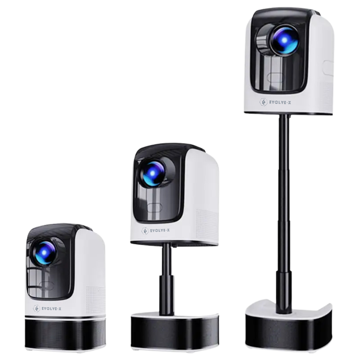 Videoproiector Smart portabil Evolve-x® cu trepied integrat, 6500 lumeni, Android, Wi-Fi dual, Bluetooth, rezolutie FullHD 1920 x 1080, suport 4K, HDMI, USB si Mirroring Android/IOS [2]