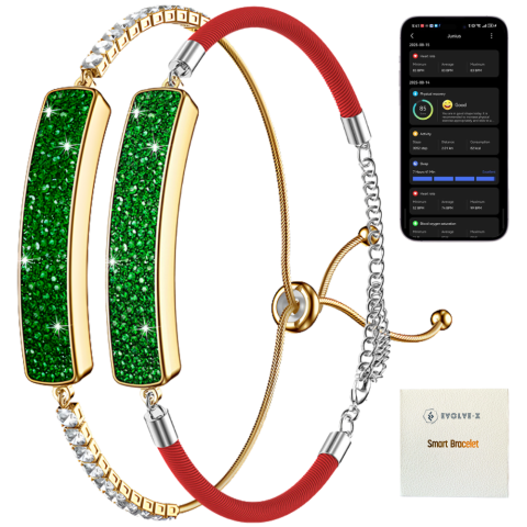 Bratari smart - Bratara fitness inteligenta Evolve-x® ARIA, tip bijuterie dama, Bluetooth, monitorizare sanatate, rezistenta la apa