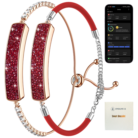 Bratari smart - Bratara fitness inteligenta Evolve-x® ARIA, tip bijuterie dama, Bluetooth, monitorizare sanatate, rezistenta la apa