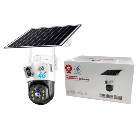 Camera video dubla cu cartela SIM 4G Evolve-x®, Panou solar, acumulatori, 4MP, PTZ, Rotire 350 grade, Senzor miscare PIR, Detectia umana, Comunicare bidirectionala, Alarma, Aplicatie compatibila iOS s [2]
