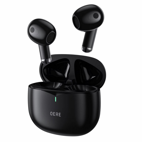 Casti Wireless - Casti bluetooth Evolve-x® QERE E28 cu Anulare a zgomotului ENC, fara fir, Control touch, 2 Microfoane pentru apeluri, Carcasa magnetica, Incarcare rapida, Rezistente la apa, Bluetooth 5.3