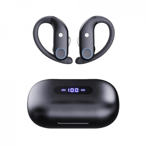 Casti Wireless Fara Fir Evolve-x® EvoFitt, Control tactil, Carcasa cu functie de baterie externa, Bluetooth, TWS, Afisaj LED, Rezistenta la apa IPX7, 4 microfoane, Eliminare zgomot, Design sport ergon [0]