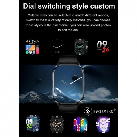 Ceas smartwatch barbati Evolve-x® EvoFitt HK21, ecran AMOLED 2.01 inch, Apeluri si mesaje bluetooth, Functii monitorizare Ritm cardiac, Somn, Nivel oxigen, Tensiune si Calorii, Asistent vocal, IP67, c [15]