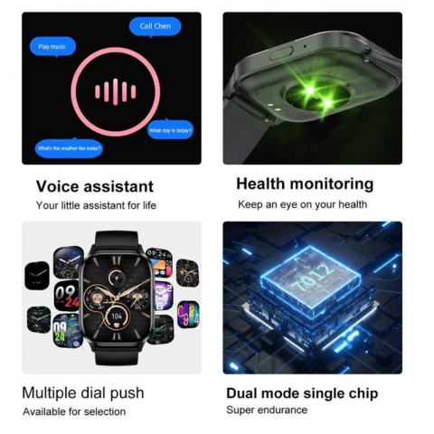 Ceas smartwatch barbati Evolve-x® EvoFitt HK21, ecran AMOLED 2.01 inch, Apeluri si mesaje bluetooth, Functii monitorizare Ritm cardiac, Somn, Nivel oxigen, Tensiune si Calorii, Asistent vocal, IP67, c [7]