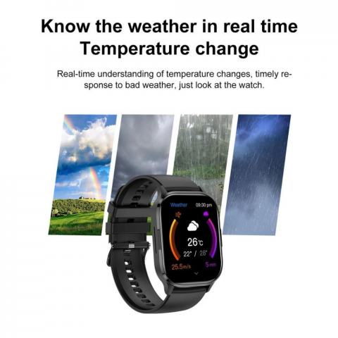 Ceas smartwatch barbati Evolve-x® EvoFitt HK21, ecran AMOLED 2.01 inch, Apeluri si mesaje bluetooth, Functii monitorizare Ritm cardiac, Somn, Nivel oxigen, Tensiune si Calorii, Asistent vocal, IP67, c [23]