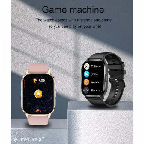 Ceas smartwatch barbati Evolve-x® EvoFitt HK21, ecran AMOLED 2.01 inch, Apeluri si mesaje bluetooth, Functii monitorizare Ritm cardiac, Somn, Nivel oxigen, Tensiune si Calorii, Asistent vocal, IP67, c [16]
