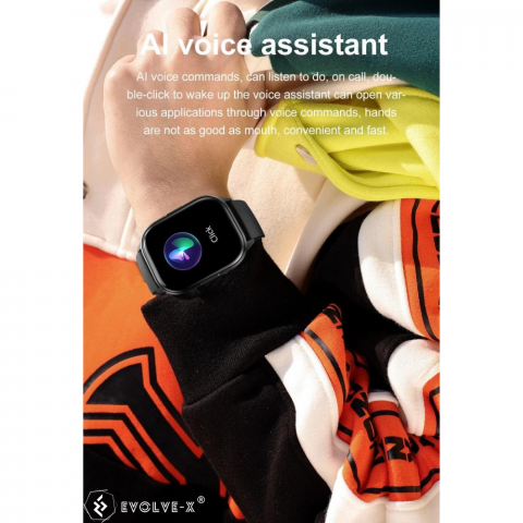 Ceas smartwatch barbati Evolve-x® EvoFitt HK21, ecran AMOLED 2.01 inch, Apeluri si mesaje bluetooth, Functii monitorizare Ritm cardiac, Somn, Nivel oxigen, Tensiune si Calorii, Asistent vocal, IP67, c [17]