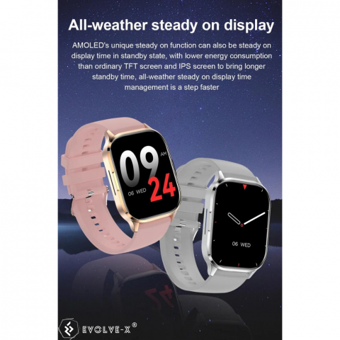 Ceas smartwatch barbati Evolve-x® EvoFitt HK21, ecran AMOLED 2.01 inch, Apeluri si mesaje bluetooth, Functii monitorizare Ritm cardiac, Somn, Nivel oxigen, Tensiune si Calorii, Asistent vocal, IP67, c [21]