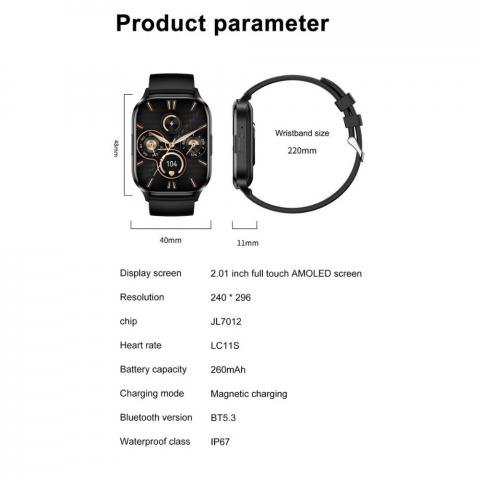 Ceas smartwatch barbati Evolve-x® EvoFitt HK21, ecran AMOLED 2.01 inch, Apeluri si mesaje bluetooth, Functii monitorizare Ritm cardiac, Somn, Nivel oxigen, Tensiune si Calorii, Asistent vocal, IP67, c [24]