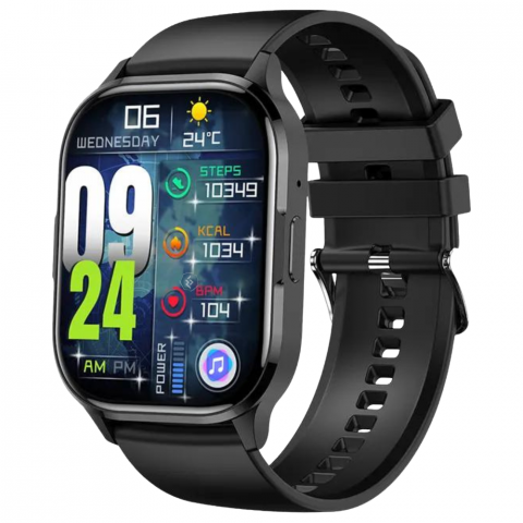 Smartwatch si Gadgeturi - Ceas smartwatch barbati Evolve-x® EvoFitt HK21, ecran AMOLED 2.01 inch, Apeluri si mesaje bluetooth, Functii monitorizare Ritm cardiac, Somn, Nivel oxigen, Tensiune si Calorii, Asistent vocal, IP67, c