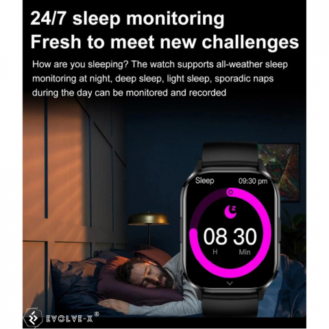 Ceas smartwatch barbati Evolve-x® EvoFitt HK21, ecran AMOLED 2.01 inch, Apeluri si mesaje bluetooth, Functii monitorizare Ritm cardiac, Somn, Nivel oxigen, Tensiune si Calorii, Asistent vocal, IP67, c [14]