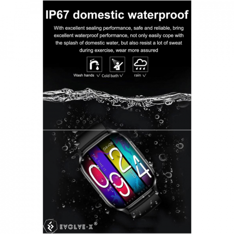 Ceas smartwatch barbati Evolve-x® EvoFitt HK21, ecran AMOLED 2.01 inch, Apeluri si mesaje bluetooth, Functii monitorizare Ritm cardiac, Somn, Nivel oxigen, Tensiune si Calorii, Asistent vocal, IP67, c [18]