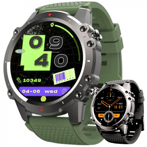 Smartwatch barbati - Ceas smartwatch barbati Evolve-x® EvoFitt Sport, ecran IPS 1.45 inch HD, Apeluri bluetooth HD, Notificari, Carcasa din aliaj zinc, Masurare activitate fitness, ritm cardiac, tensiune, oxigen, calorii