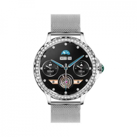 Ceas smartwatch dama Evolve-x® EvoWatch 9 cu Apeluri si mesaje bluetooth, Monitorizare sanatate si Asistent vocal, 2 bratari incluse [3]