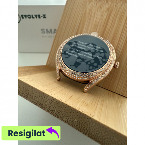RESIGILAT: Ceas smartwatch dama Evolve-x® EvoFitt Slim, Apeluri si mesaje bluetooth, Functii fitness, monitorizare Ritm cardiac, Somn, Nivel oxigen si Calorii, Asistent vocal, IP67, compatibil iOS si  [3]