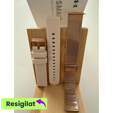 RESIGILAT: Ceas smartwatch dama Evolve-x® EvoFitt Slim, Apeluri si mesaje bluetooth, Functii fitness, monitorizare Ritm cardiac, Somn, Nivel oxigen si Calorii, Asistent vocal, IP67, compatibil iOS si  [6]