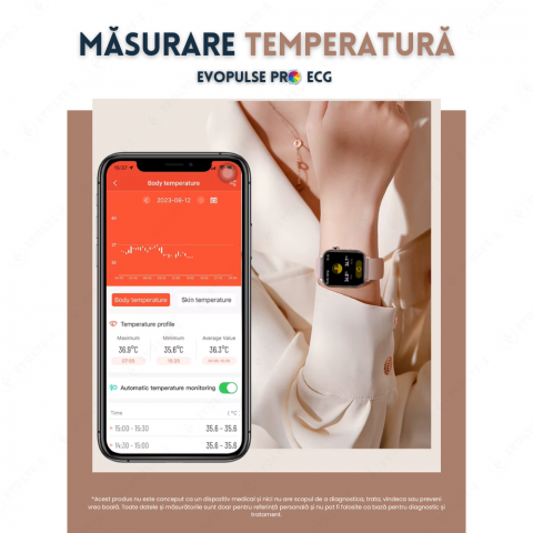 Ceas smartwatch Evolve-x® EvoPulse PRO, EKG, Apeluri si mesaje bluetooth, Monitorizare Sanatate, negru [18]