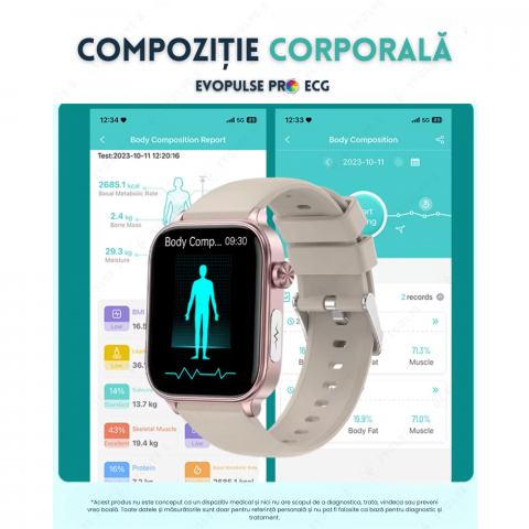 Ceas smartwatch Evolve-x® EvoPulse PRO, EKG, Apeluri si mesaje bluetooth, Monitorizare Sanatate [16]