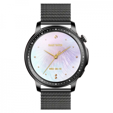 Ceas smartwatch dama Evolve-x® EvoWatch 5, Apeluri si notificari bluetooth, Monitorizare sanatate si Fitness, Negru [2]