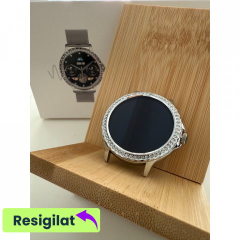 RESIGILAT: Ceas smartwatch dama Evolve-x® EvoWatch 9 cu Apeluri si mesaje bluetooth, Monitorizare sanatate si Asistent vocal, 2 bratari incluse [3]