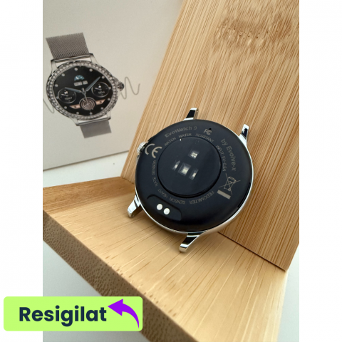 RESIGILAT: Ceas smartwatch dama Evolve-x® EvoWatch 9 cu Apeluri si mesaje bluetooth, Monitorizare sanatate si Asistent vocal, 2 bratari incluse [5]