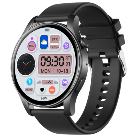 Ceas smartwatch dama Evolve-x® EvoWatch NOVA, Apeluri bluetooth, Microfon, Monitorizare Sanatate, Notificari, Asistent vocal, Ecran AMOLED 1.43 inch HD, compatibil iOS si Android, doua bratari [2]