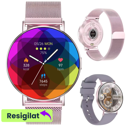 Smartwatch dama - RESIGILAT: Ceas smartwatch dama Evolve-x® EvoWatch10 PRO, Apeluri si Notificari bluetooth, Monitorizare Sanatate