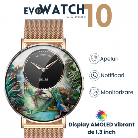 Ceas smartwatch dama Evolve-x® EvoWatch10 PRO, Apeluri si Notificari bluetooth, Monitorizare Sanatate [4]