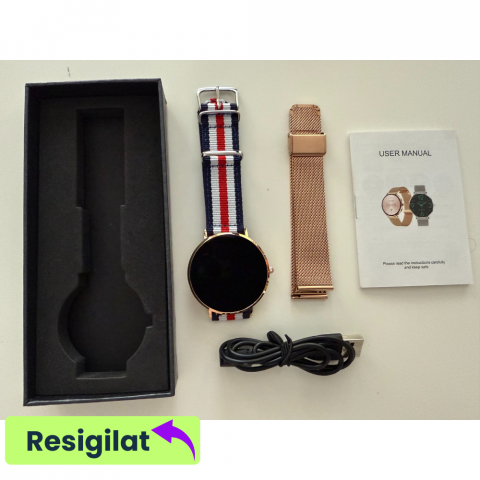 RESIGILAT: Ceas smartwatch dama Evolve-x® EvoWatch10 Ultra, Apeluri si Notificari bluetooth, Monitorizare Sanatate [1]