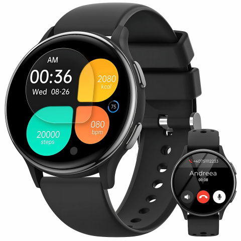 Smartwatch dama - Ceas smartwatch dama Evolve-x® EvoWatch3, Apeluri si Notificari bluetooth, Monitorizare sanatate si Functii fitness