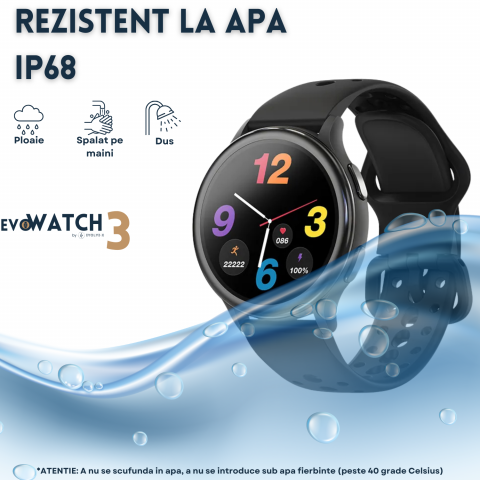 Ceas smartwatch dama Evolve-x® EvoWatch3, Apeluri si Notificari bluetooth, Monitorizare sanatate si Functii fitness [9]
