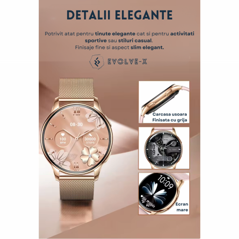 Ceas smartwatch dama Evolve-x® PRO 10 [9]