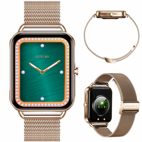 Ceas smartwatch dama Evolve-x® EvoWatch4, Apeluri si Notificari bluetooth, Monitorizare sanatate si Functii fitness [6]