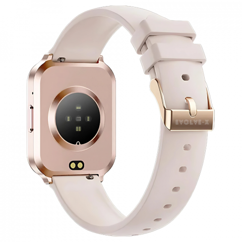 Ceas smartwatch dama Evolve-x® EvoWatch 8 auriu, Monitorizare sanatate, Apeluri si notificari Bluetooth, Functii fitness, auriu [2]